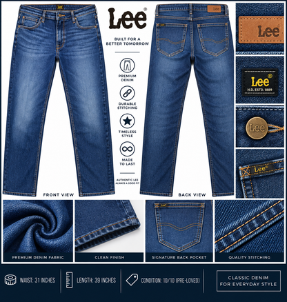 Lee Premium Blue Denim Jeans – Waist 31 | Pre-Loved 10/10